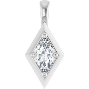 18K White Gold 7x3.5 mm Marquise Charm/Pendant Mounting