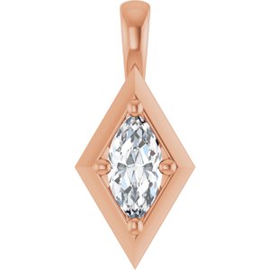 18K Rose Gold 7x3.5 mm Marquise Charm/Pendant Mounting