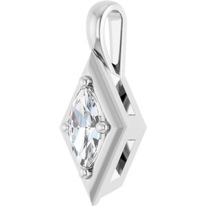 Sterling Silver 7x3.5 mm Marquise Charm/Pendant Mounting – image 3