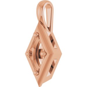 14K Rose Gold 7x3.5 mm Marquise Charm/Pendant Mounting – image 4
