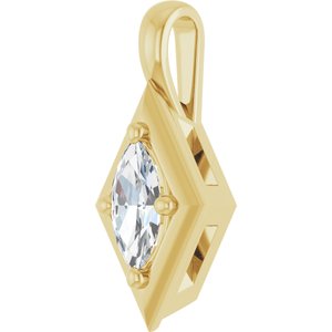 14K Yellow Gold 7x3.5 mm Marquise Charm/Pendant Mounting – image 3