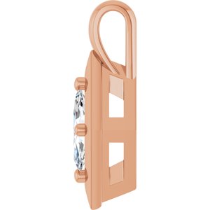 10K Rose Gold 7x3.5 mm Marquise Charm/Pendant Mounting – image 5