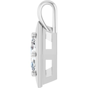 14K White Gold 7x3.5 mm Marquise Charm/Pendant Mounting – image 5