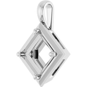 Platinum 7.5 mm Square Charm/Pendant Mounting – image 4
