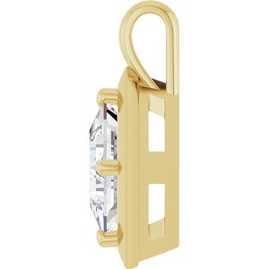 14K Yellow Gold 7.5 mm Square Charm/Pendant Mounting – image 5