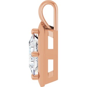 18K Rose Gold 7.5 mm Square Charm/Pendant Mounting – image 5