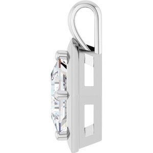 18K White Gold 7.5 mm Square Charm/Pendant Mounting – image 5