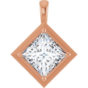 14K Rose Gold 10 mm Square Charm/Pendant Mounting