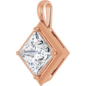 14K Rose Gold 10 mm Square Charm/Pendant Mounting – image 3