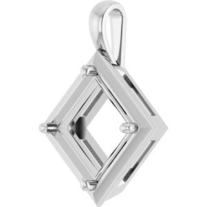 Continuum Sterling Silver 10 mm Square Charm/Pendant Mounting – image 4