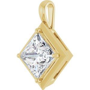 18K Yellow Gold 10 mm Square Charm/Pendant Mounting – image 3
