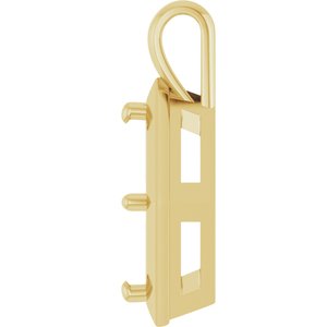 18K Yellow Gold 10 mm Square Charm/Pendant Mounting – image 6