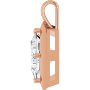 14K Rose Gold 10 mm Square Charm/Pendant Mounting – image 5