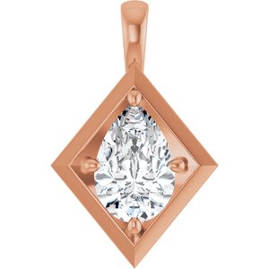 18K Rose Gold 12x8 mm Pear Charm/Pendant Mounting
