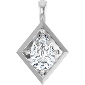 10K White Gold 12x8 mm Pear Charm/Pendant Mounting
