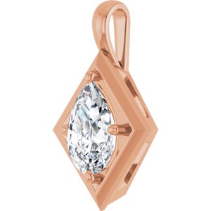 18K Rose Gold 12x8 mm Pear Charm/Pendant Mounting – image 3