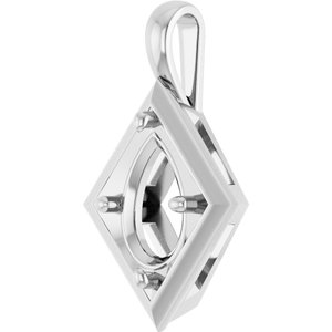 18K White Gold 12x8 mm Pear Charm/Pendant Mounting – image 4