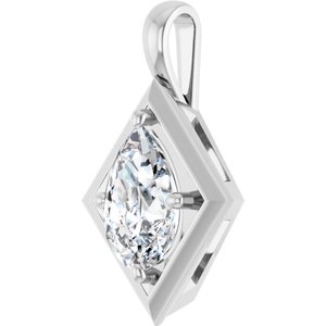 10K White Gold 12x8 mm Pear Charm/Pendant Mounting – image 3