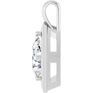 18K White Gold 12x8 mm Pear Charm/Pendant Mounting – image 5