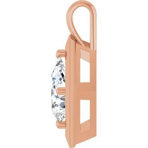 18K Rose Gold 12x8 mm Pear Charm/Pendant Mounting – image 5