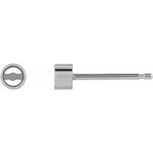 14K White Gold 2.25 mm Round Micro Single Stud Earring Mounting – image 3