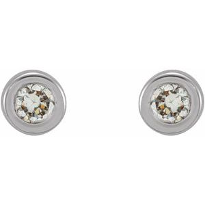Platinum .02 CTW Natural Diamond Micro Bezel-Set Earrings