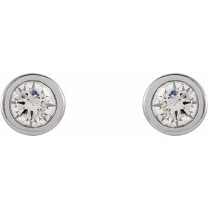14K White Gold .06 CTW Natural Diamond Micro Bezel-Set Earrings – image 2