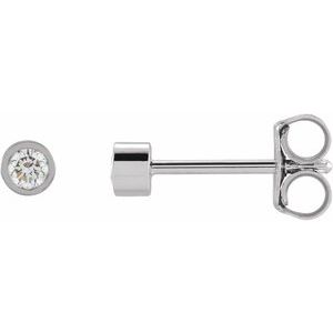 14K White Gold 1/10 CTW Lab-Grown Diamond Micro Bezel-Set Earrings