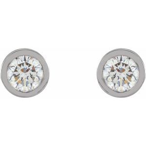 14K White Gold 1/10 CTW Natural Diamond Micro Bezel-Set Earrings – image 2
