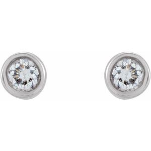 Platinum .03 CTW Natural Diamond Micro Bezel-Set Earrings – image 2