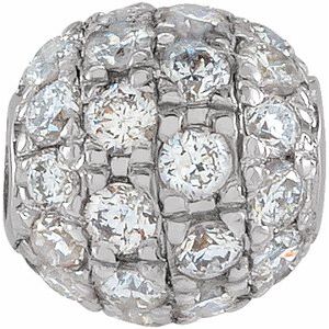 14K White Gold 3 mm 1/8 CTW Natural Diamond Ball Pendant