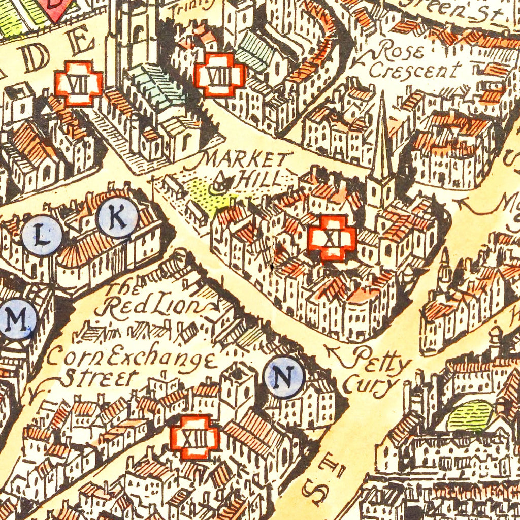 Vintage Map of Cambridge, England 1929