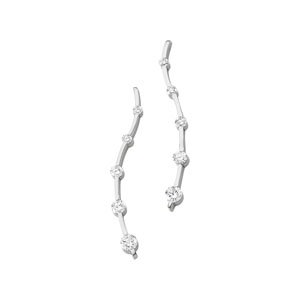 14K White Gold 1 CTW Natural Diamond Journey Earrings