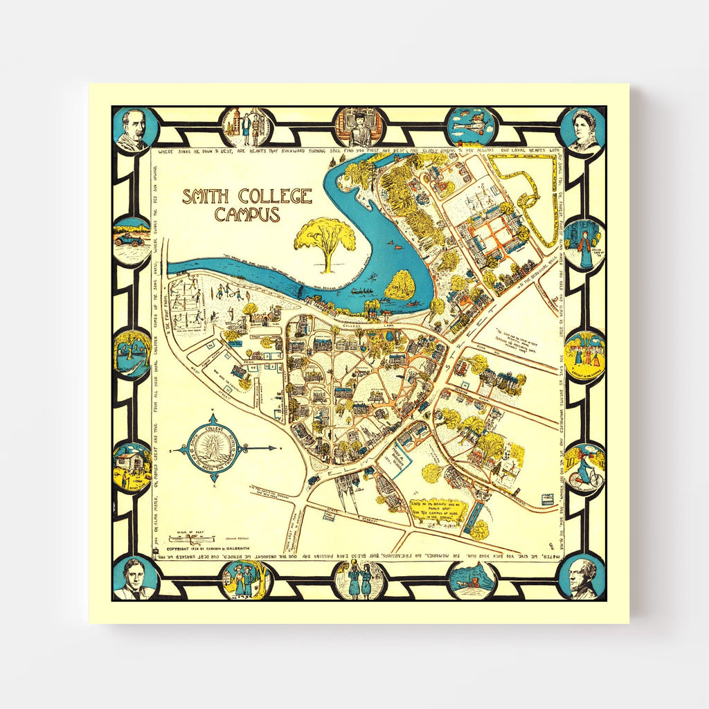 Vintage Map of Smith College, 1928