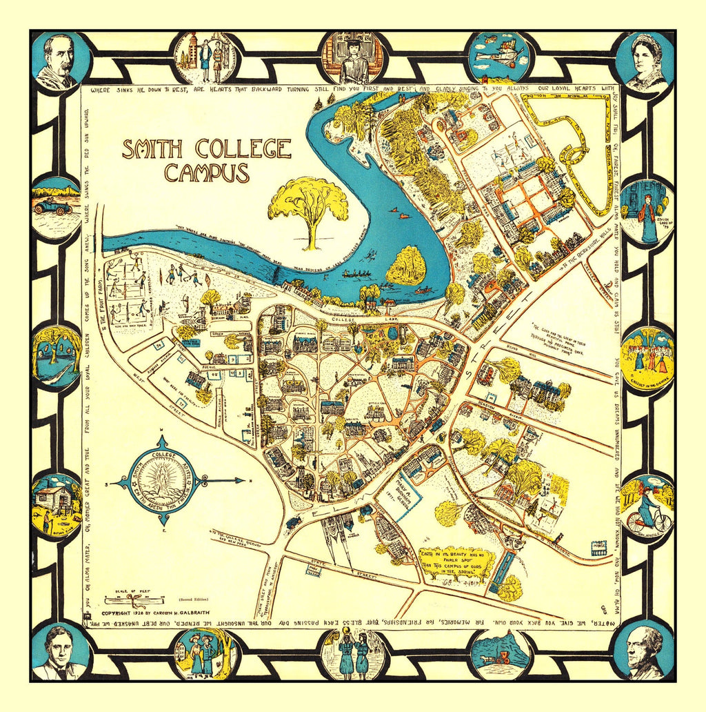 Vintage Map of Smith College, 1928