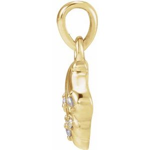 14K Yellow Gold .03 CTW Natural Diamond Seashell Pendant