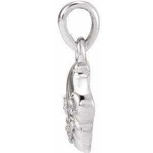 14K White Gold .03 CTW Natural Diamond Seashell Pendant