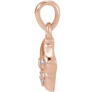 14K Rose Gold .03 CTW Natural Diamond Seashell Pendant