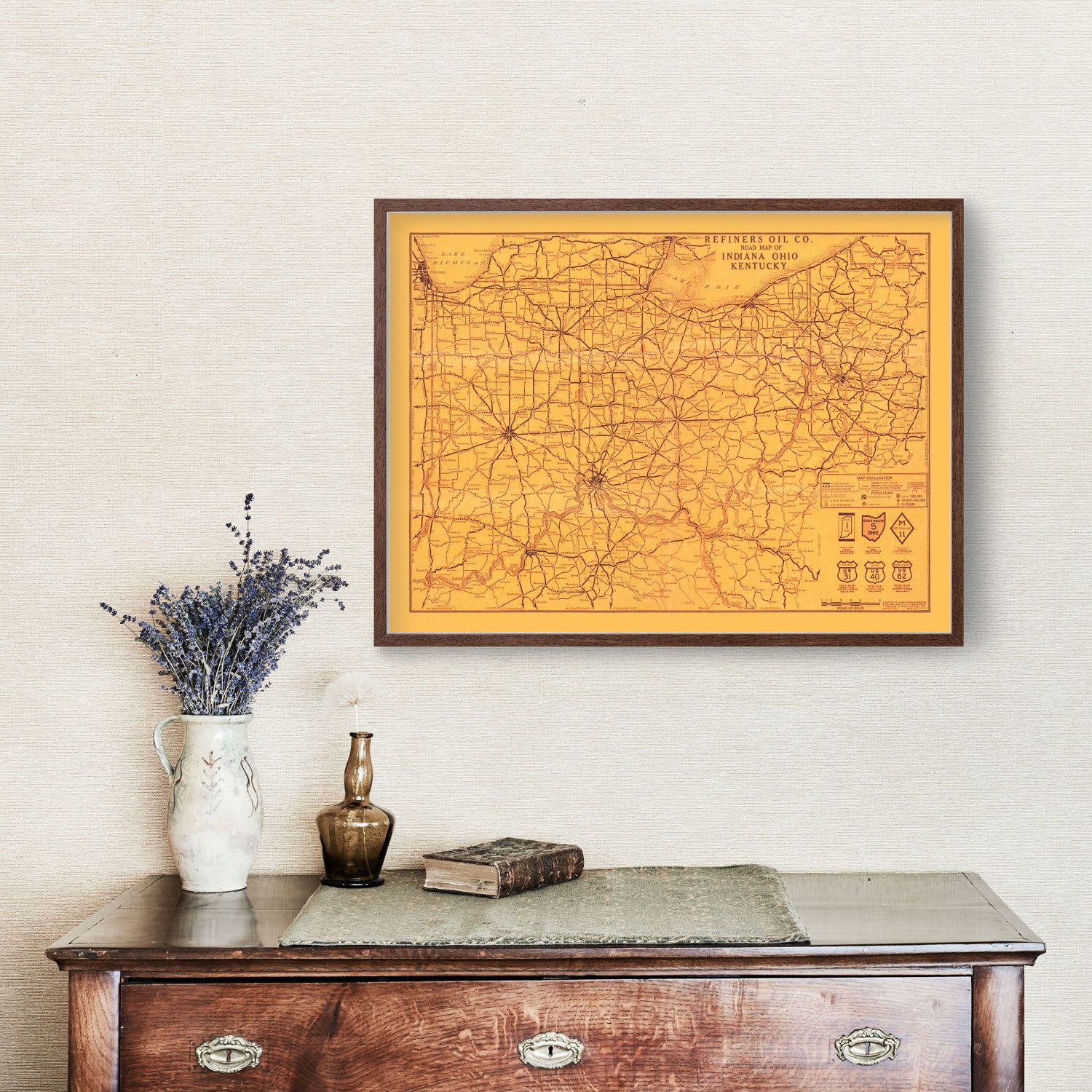 Vintage Map of Kentucky 1925