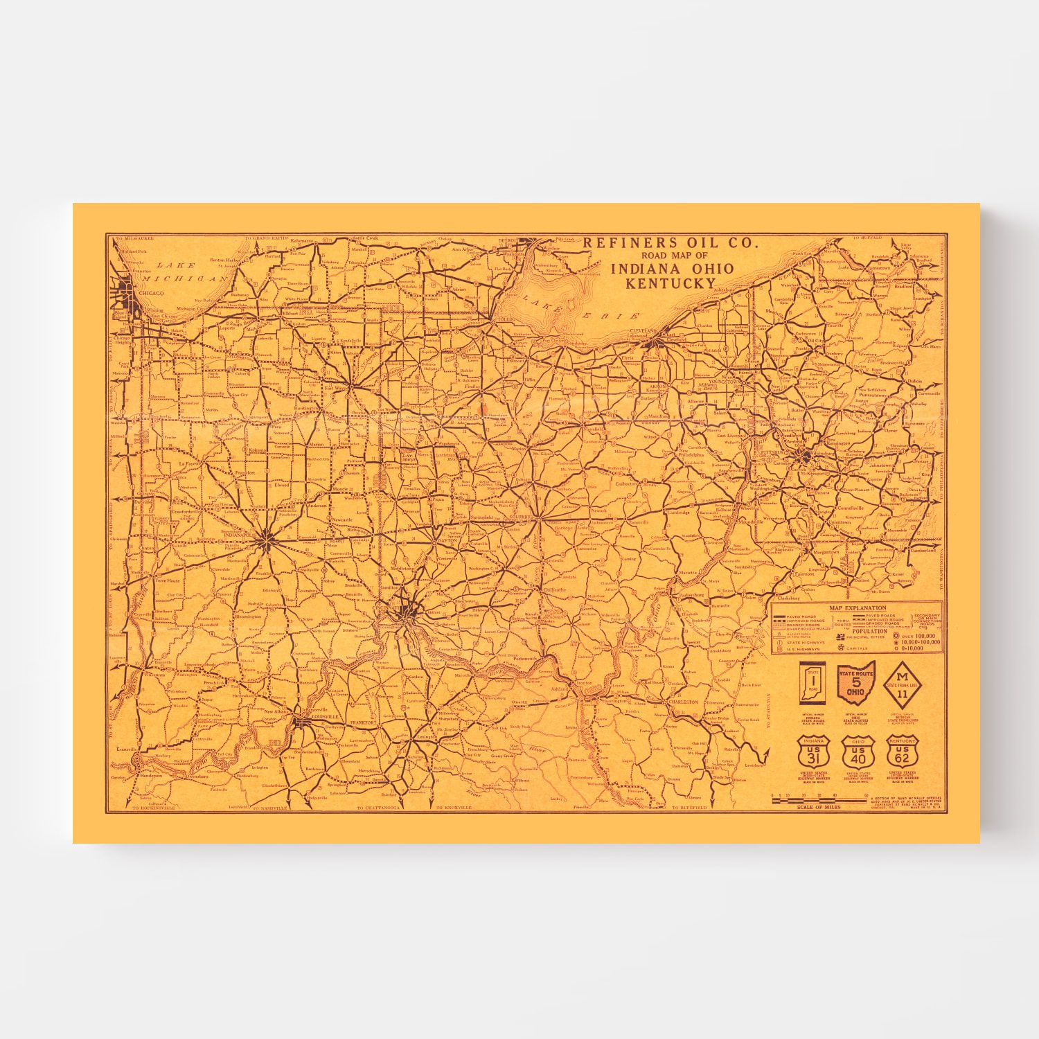 Vintage Map of Kentucky 1925
