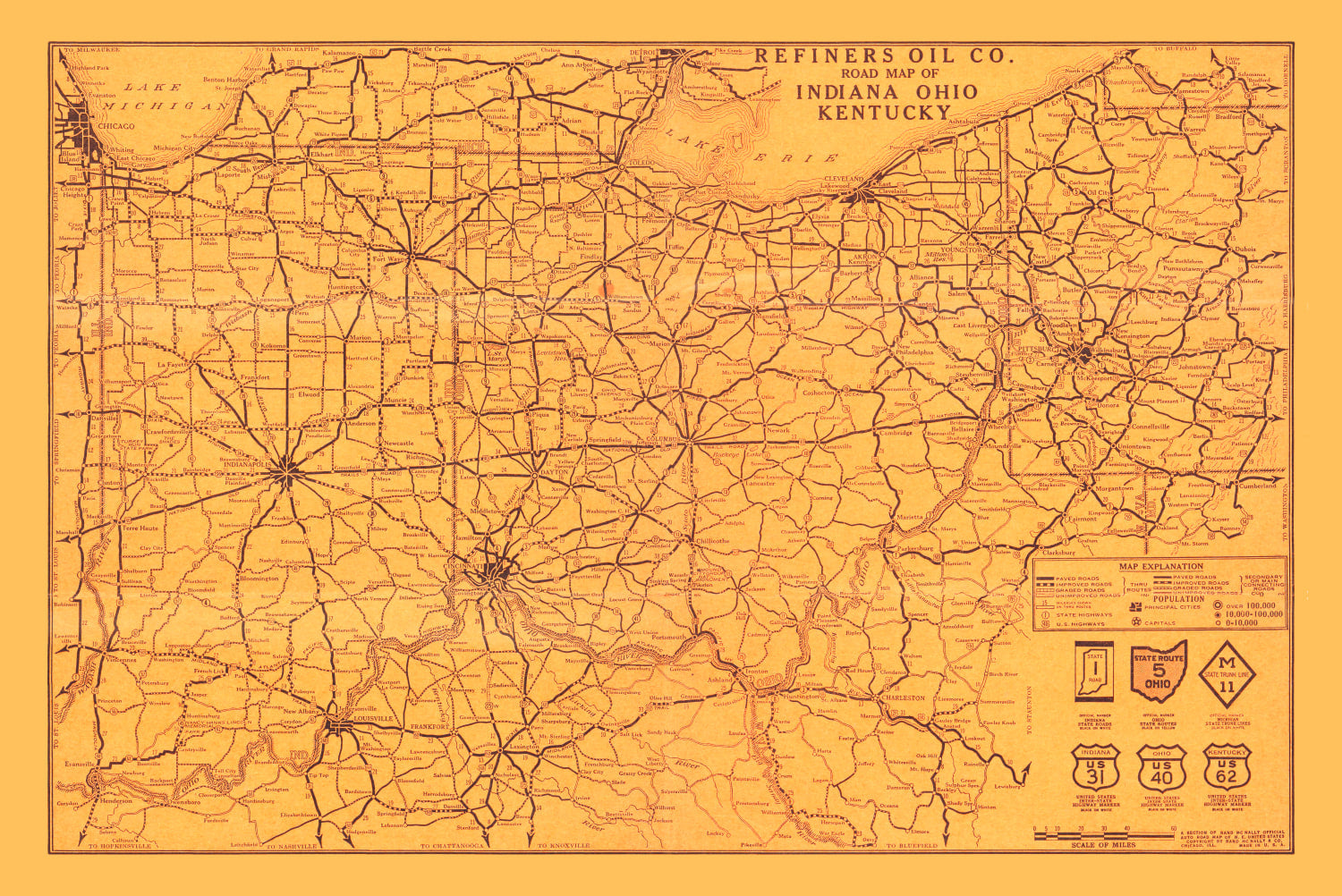 Vintage Map of Kentucky 1925