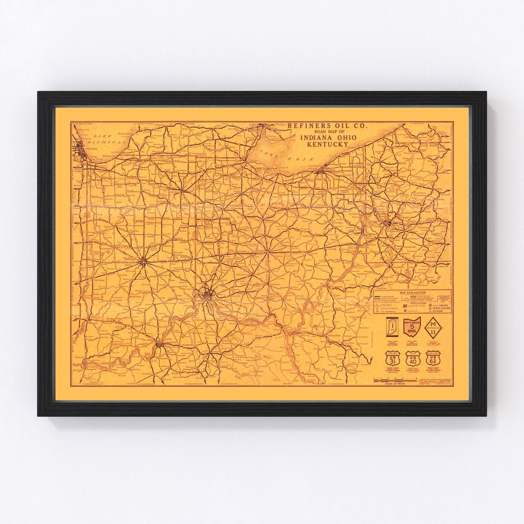 Vintage Map of Kentucky 1925