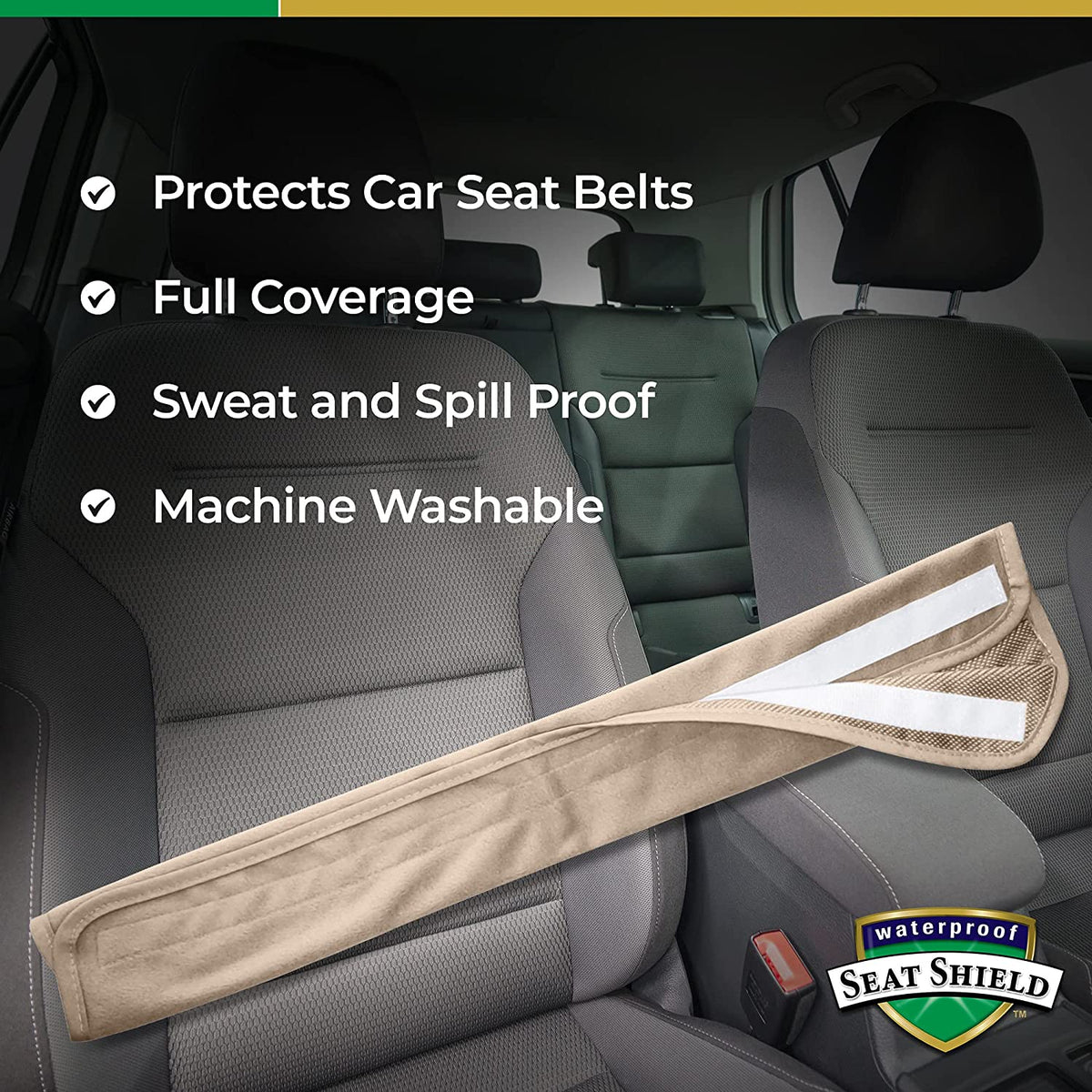 Waterproof Seat Belt Cover - Tan