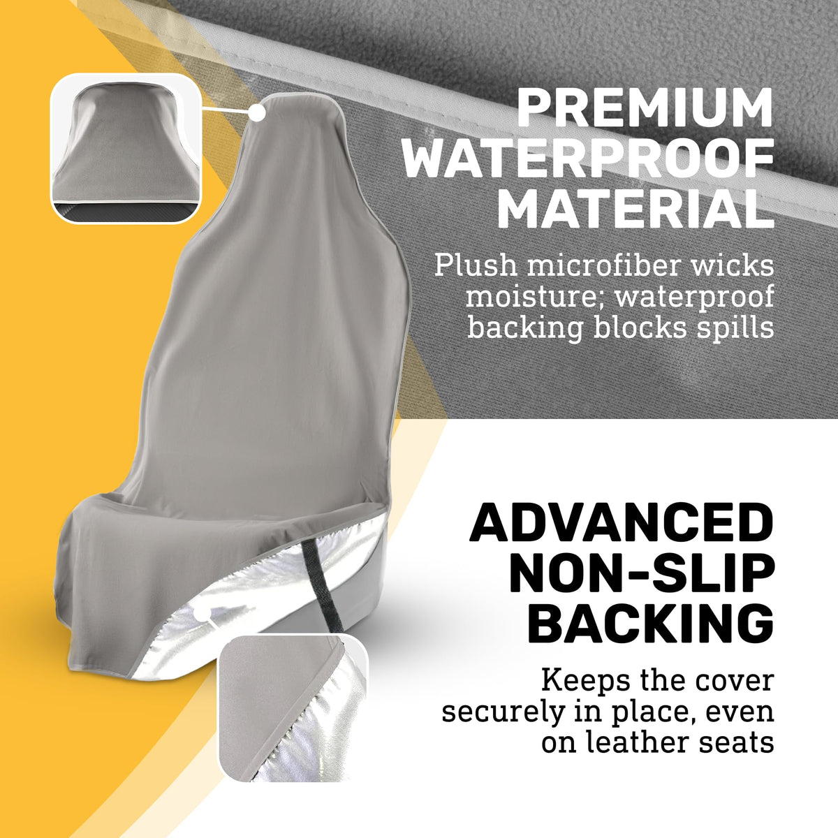 EliteSport+ Non-Slip Waterproof Seat Cover - Gray