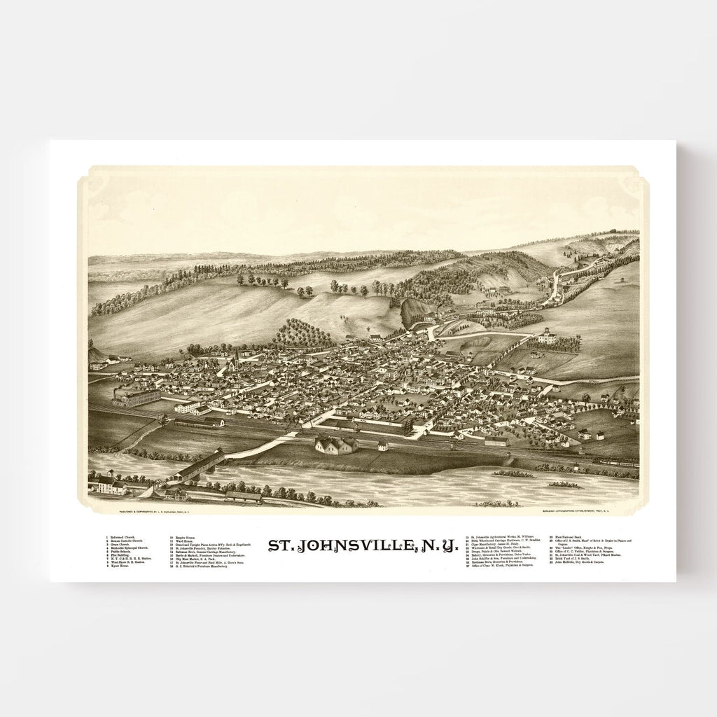 Vintage Map of St. Johnsville, New York 1890