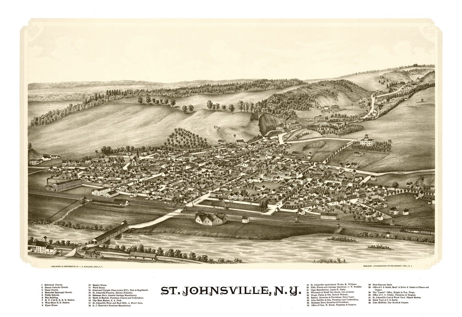 Vintage Map of St. Johnsville, New York 1890