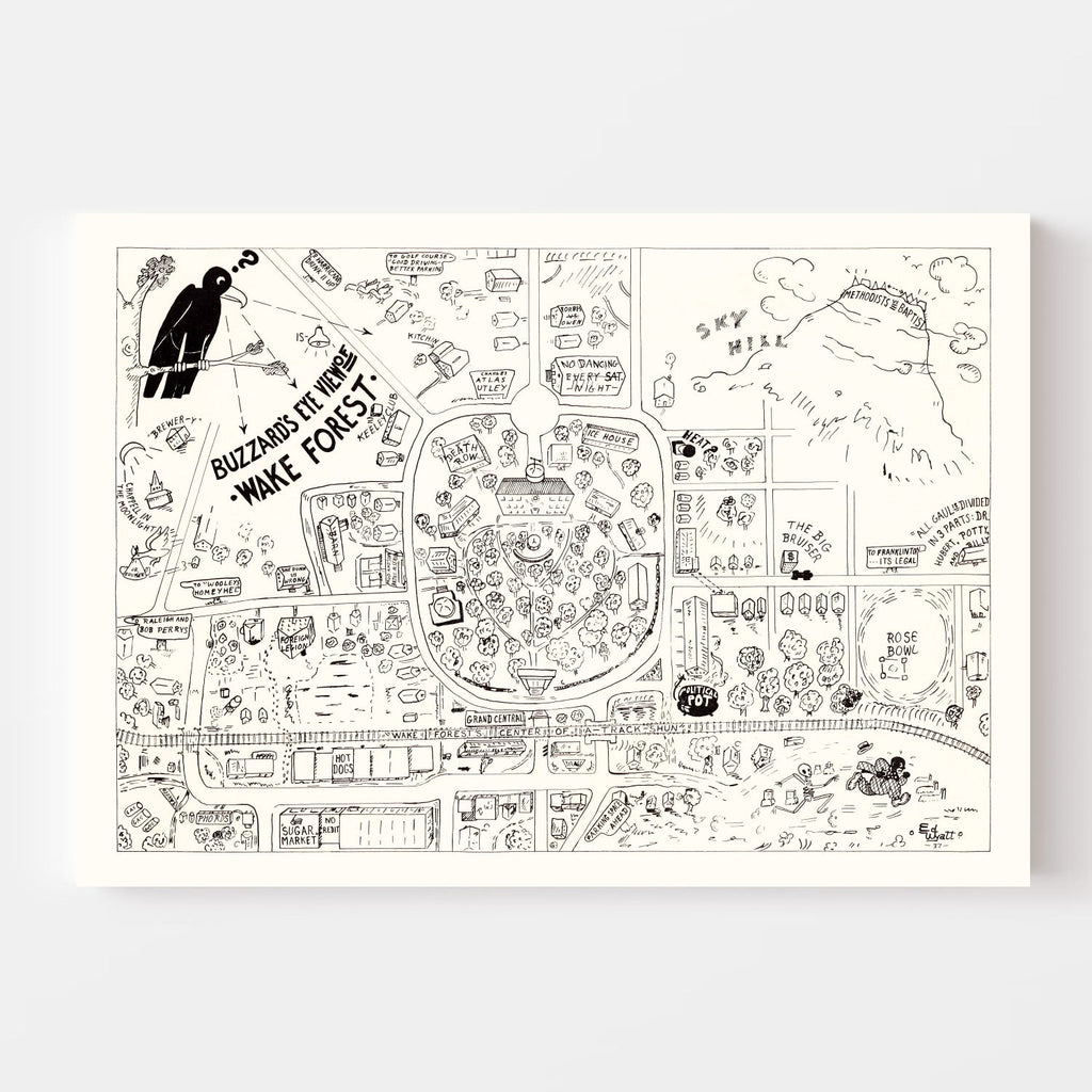 Vintage Map of Wake Forest University, 1937