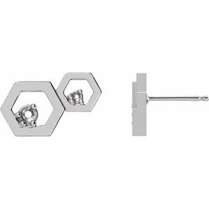 Platinum Honeycomb Left Earring Mounting