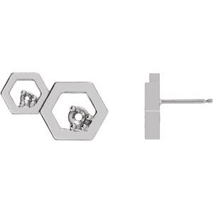 Platinum Honeycomb Right Earring Mounting