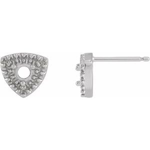 Sterling Silver 3.5 mm Round Halo-Style Earring Mounting